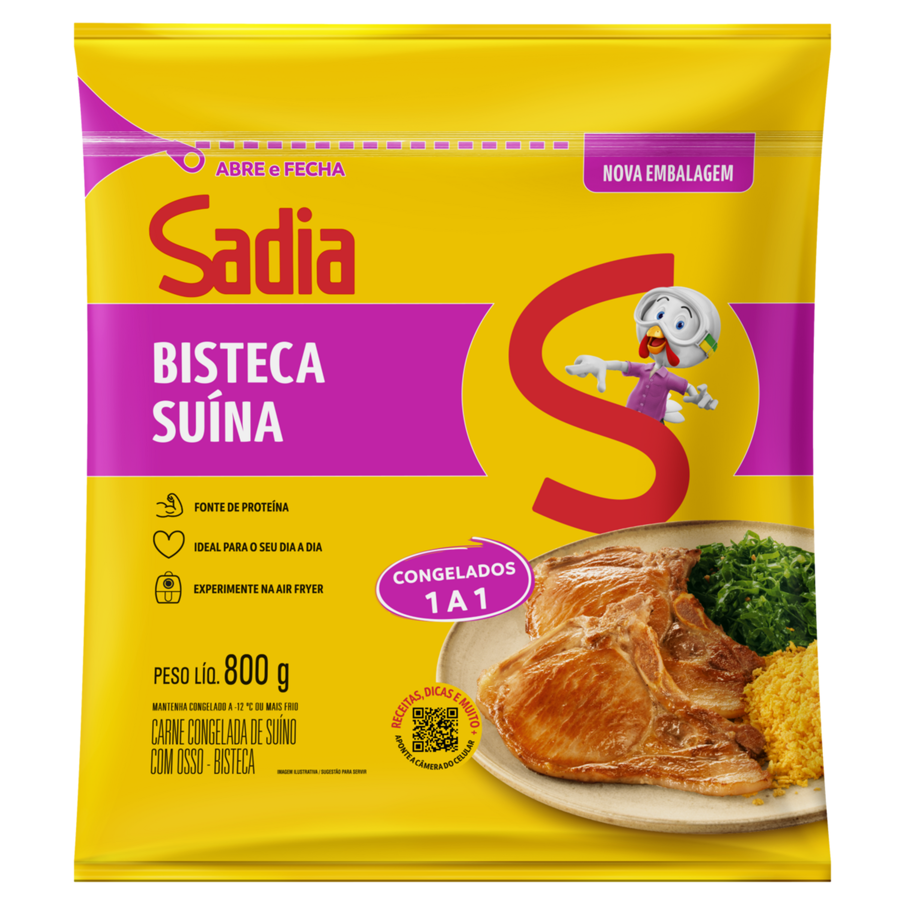 Bisteca Su&iacute;na IQF Sadia Pacote 800g