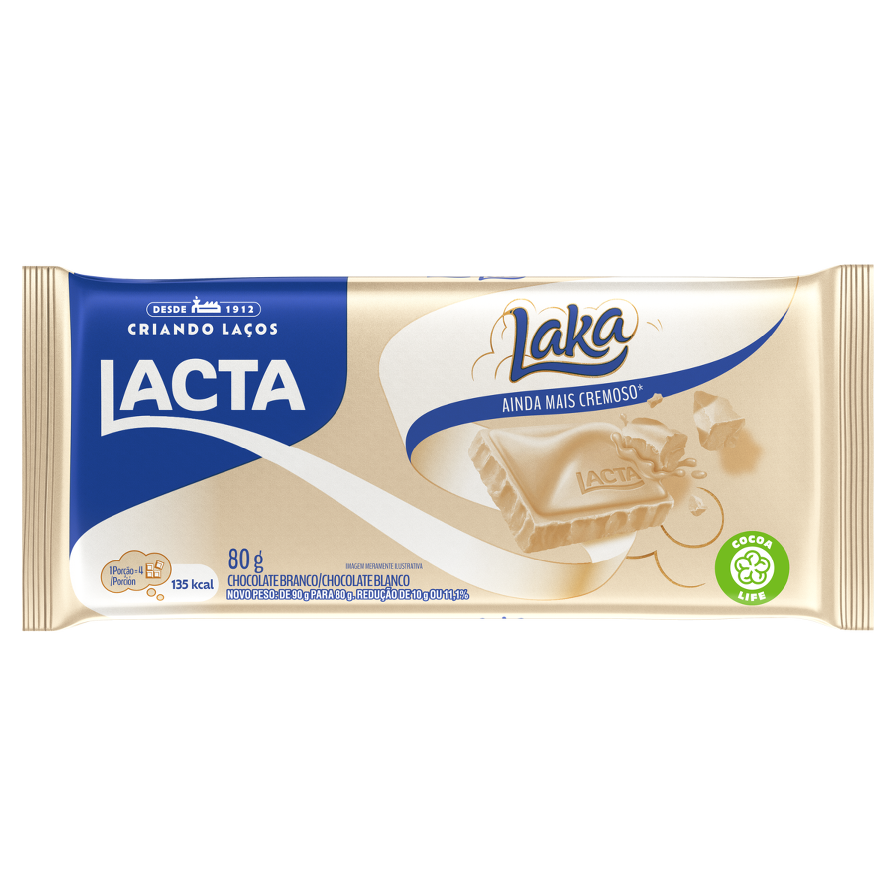 Chocolate Branco Laka Lacta Pacote 80g
