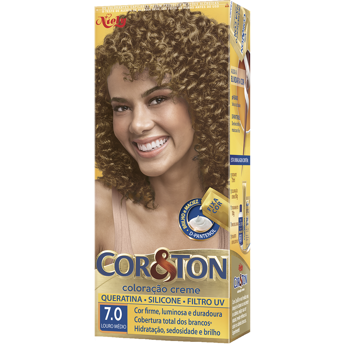 Tintura para Cabelo Louro M&eacute;dio 7.0 Cor&Ton