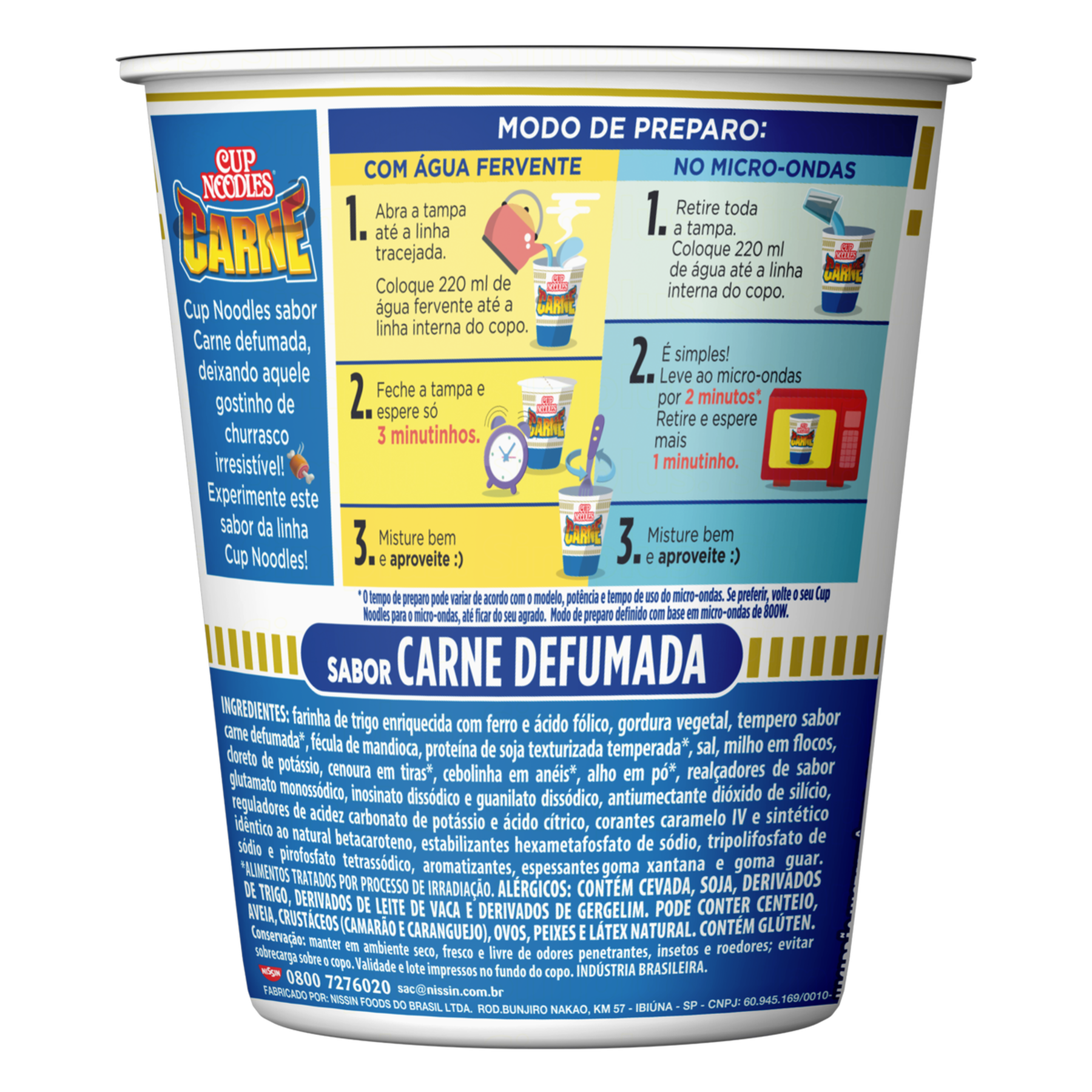 Macarr&atilde;o Instant&acirc;neo Carne Defumada Cup Noodles Copo 69g