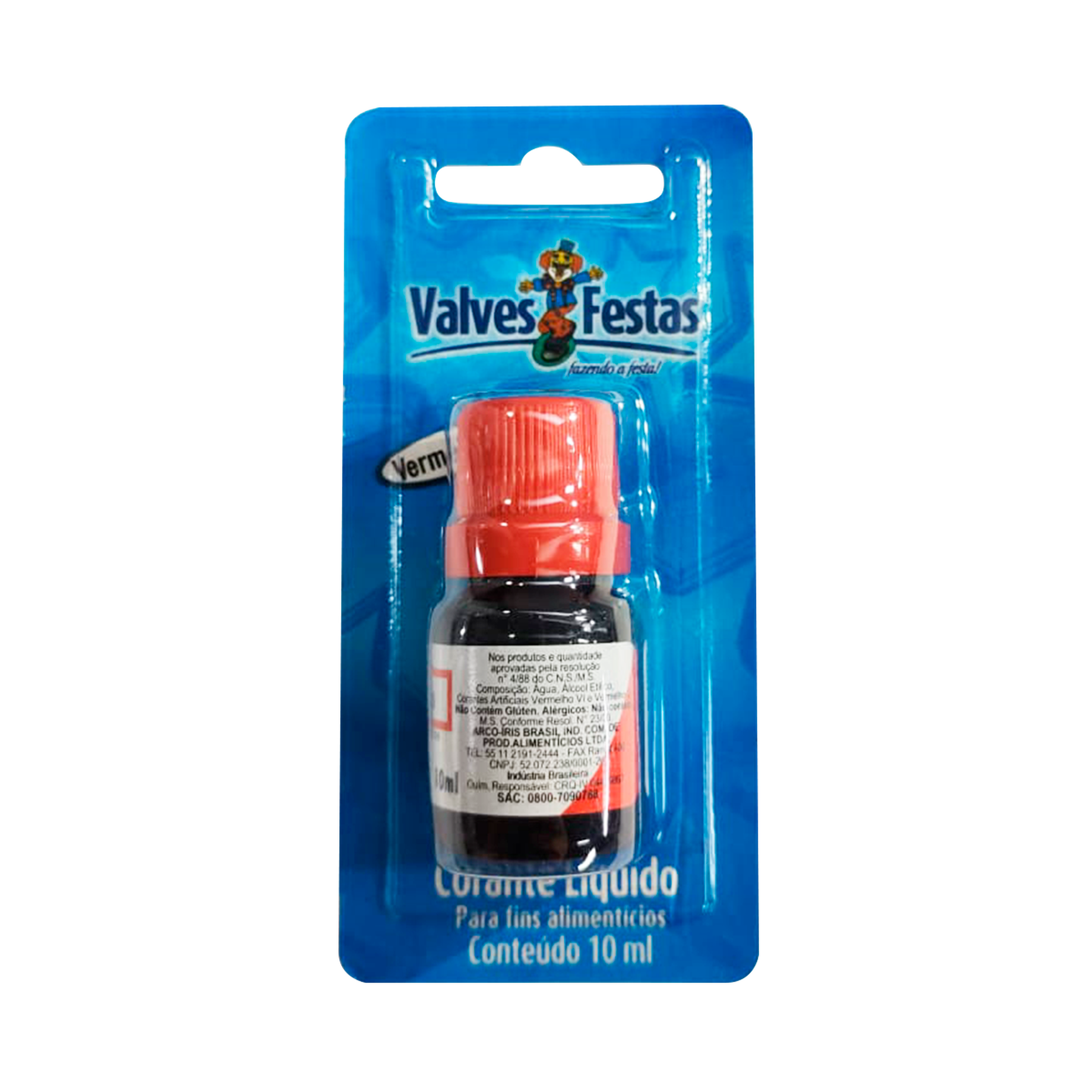 Corante Líquido Alimentício Vermelho Valves Festas 10ml