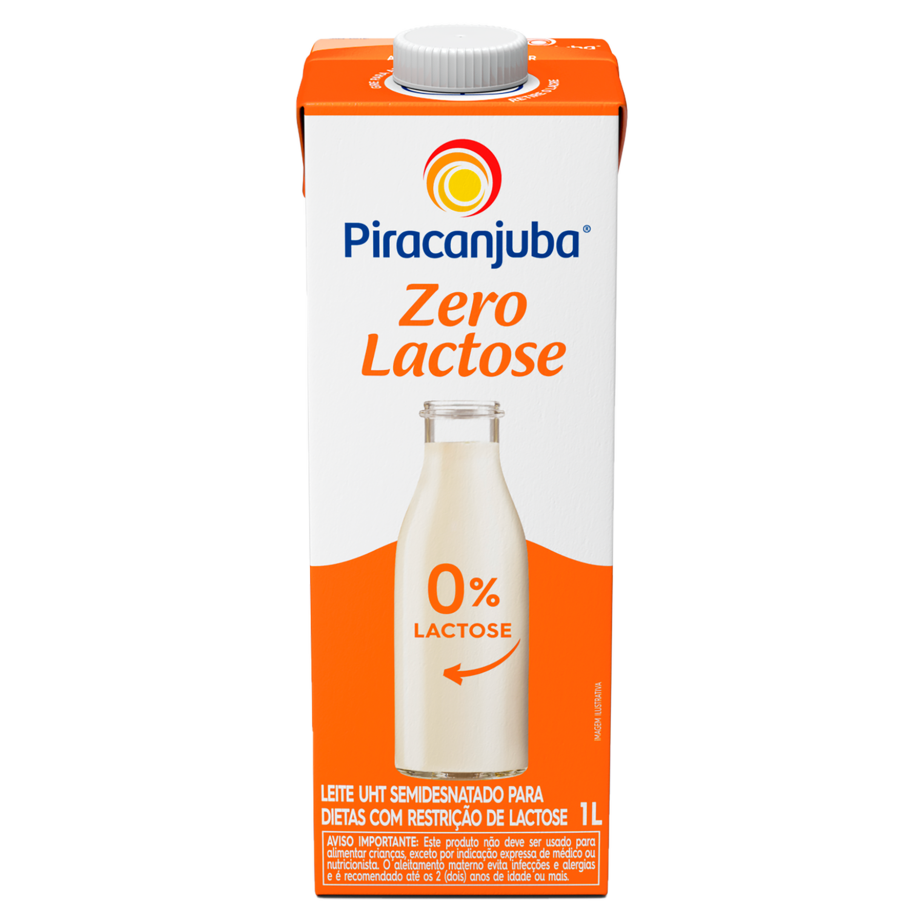 Leite UHT Semidesnatado Zero Lactose Piracanjuba Caixa com Tampa 1l