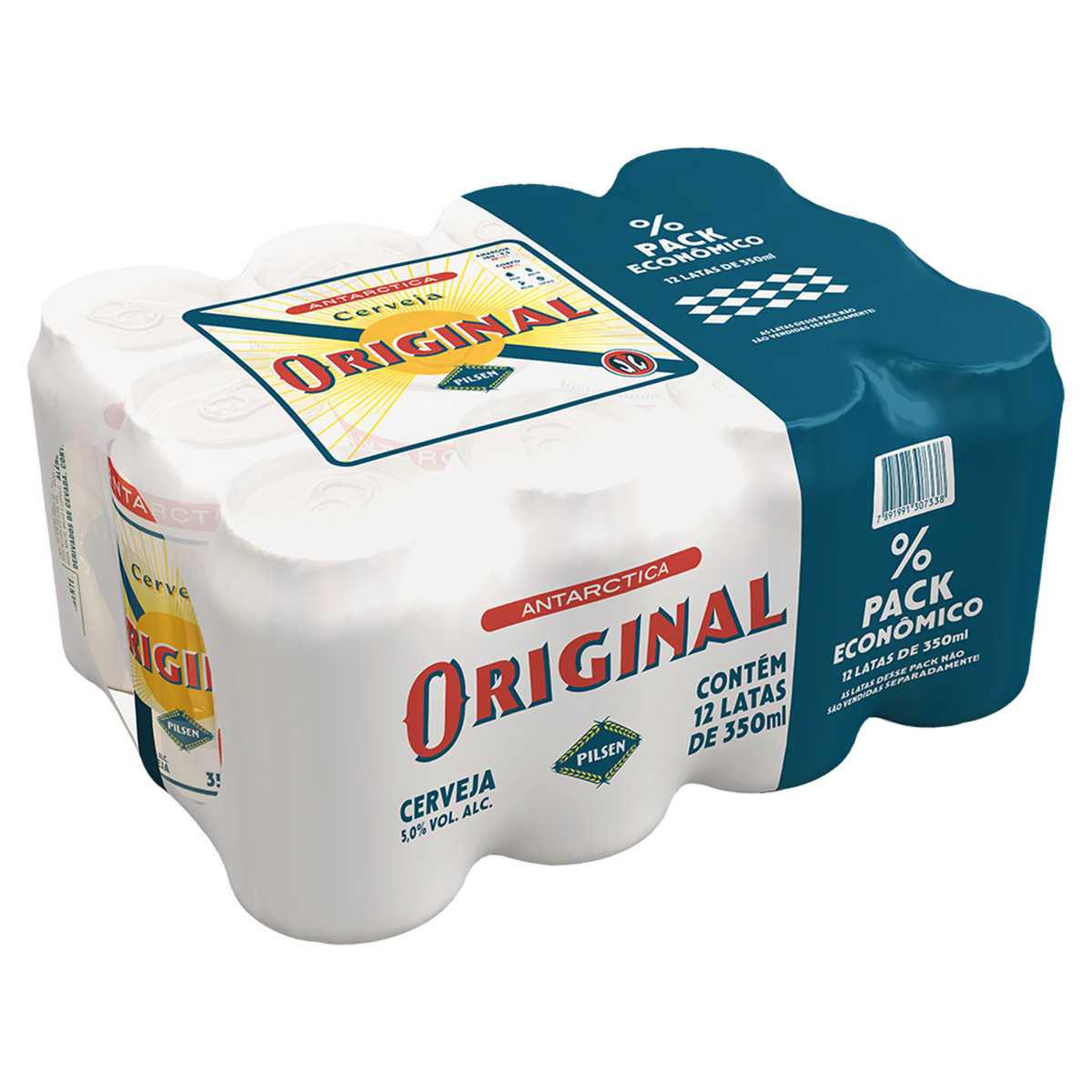 Cerveja Pilsen Original Antarctica Lata 350ml - Pack Promocional C/12 Unidades