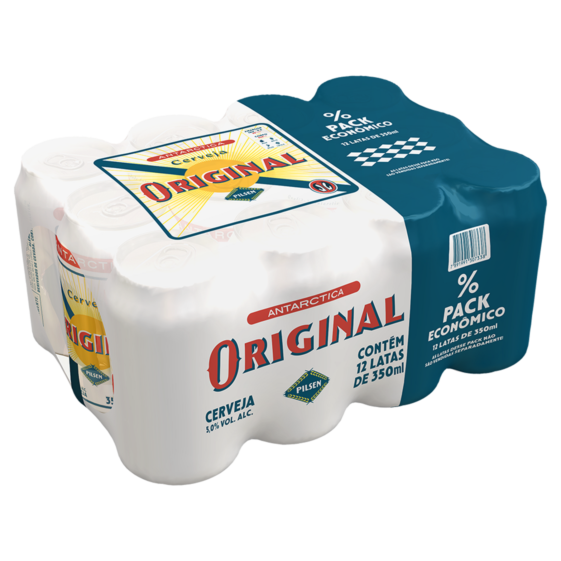 Pack Cerveja Pilsen Antarctica Original Lata C/12 Unidades 350ml Cada