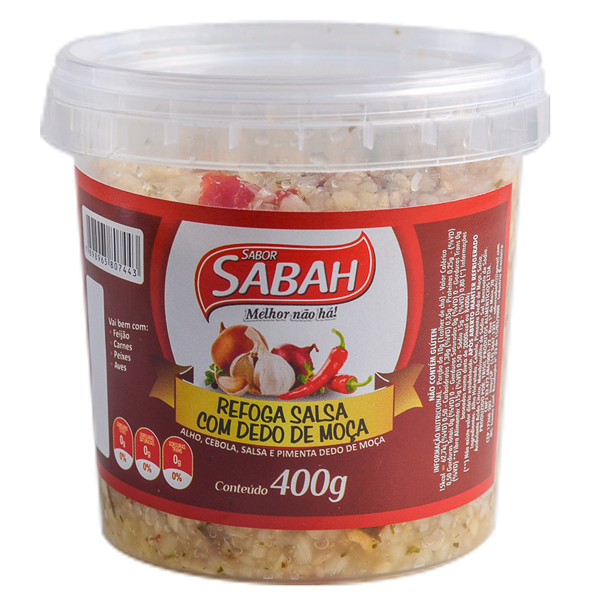 Refoga Salsa com Dedo de Mo&ccedil;a Sabah Pote 400g