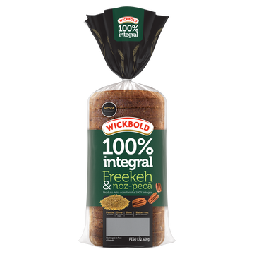 Pão de Forma Integral Freekeh e Nozes 100% Nutrição Wickbold Pacote 400g