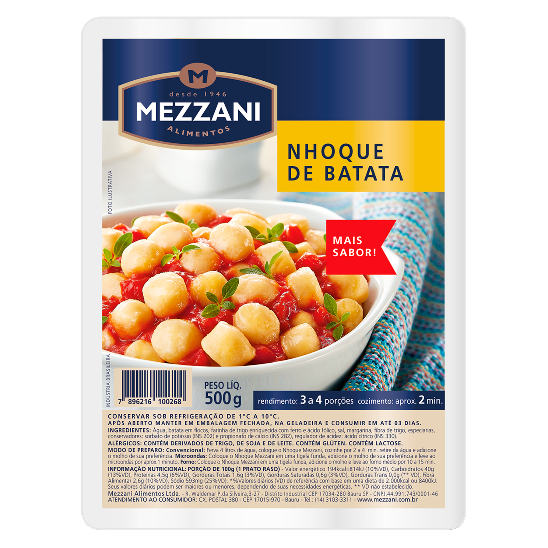 Nhoque de Batata Mezzani Pacote 500g