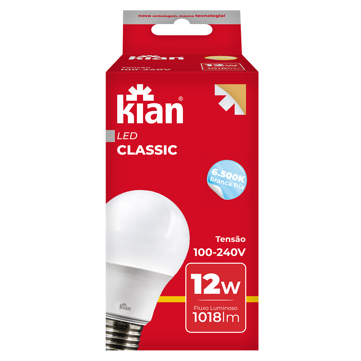 L&acirc;mpada Led Classic 12w 6,5k Kian