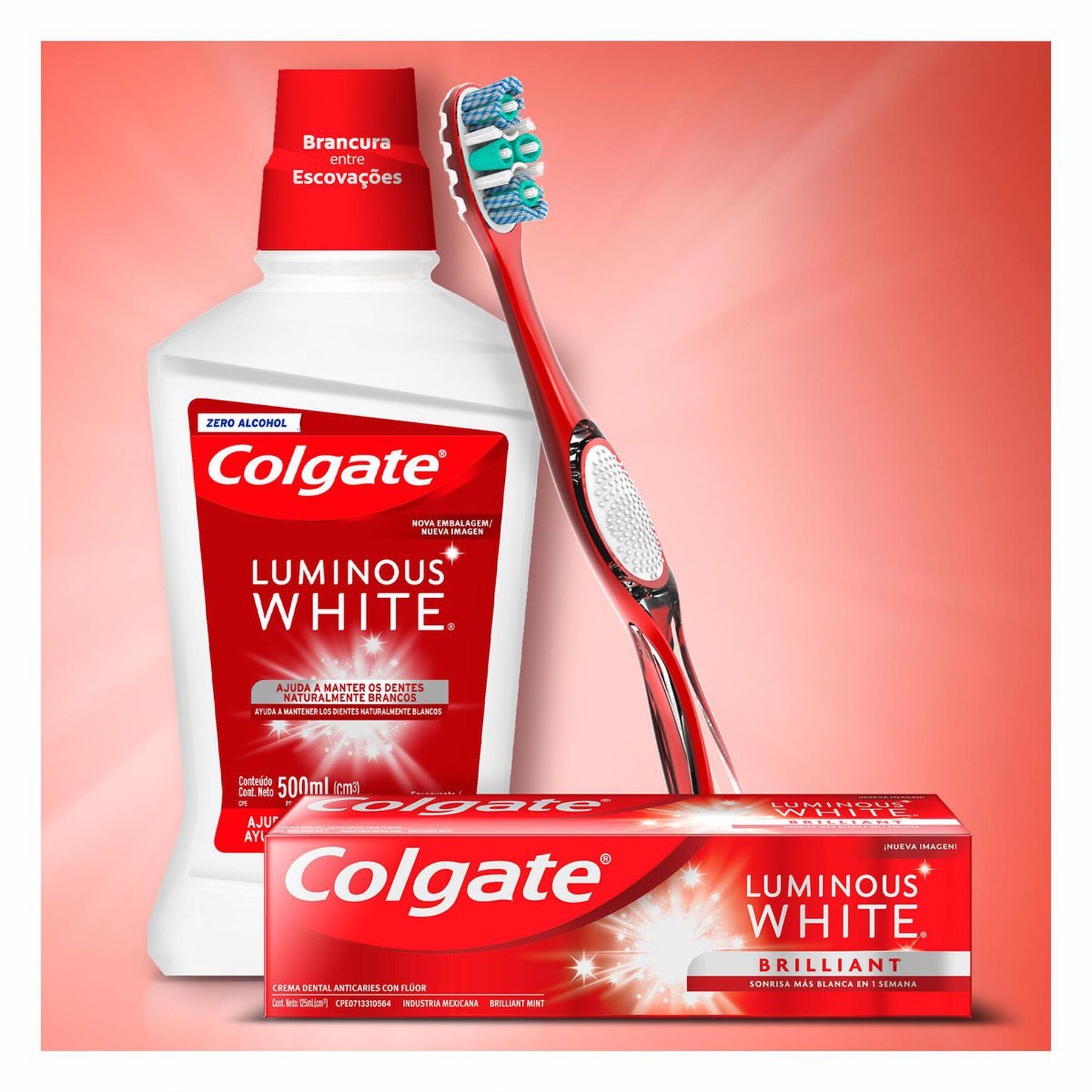 Escova de Dente para Branqueamento Dental 360&ordm; Luminous White Advanced Colgate C/2 Unidades