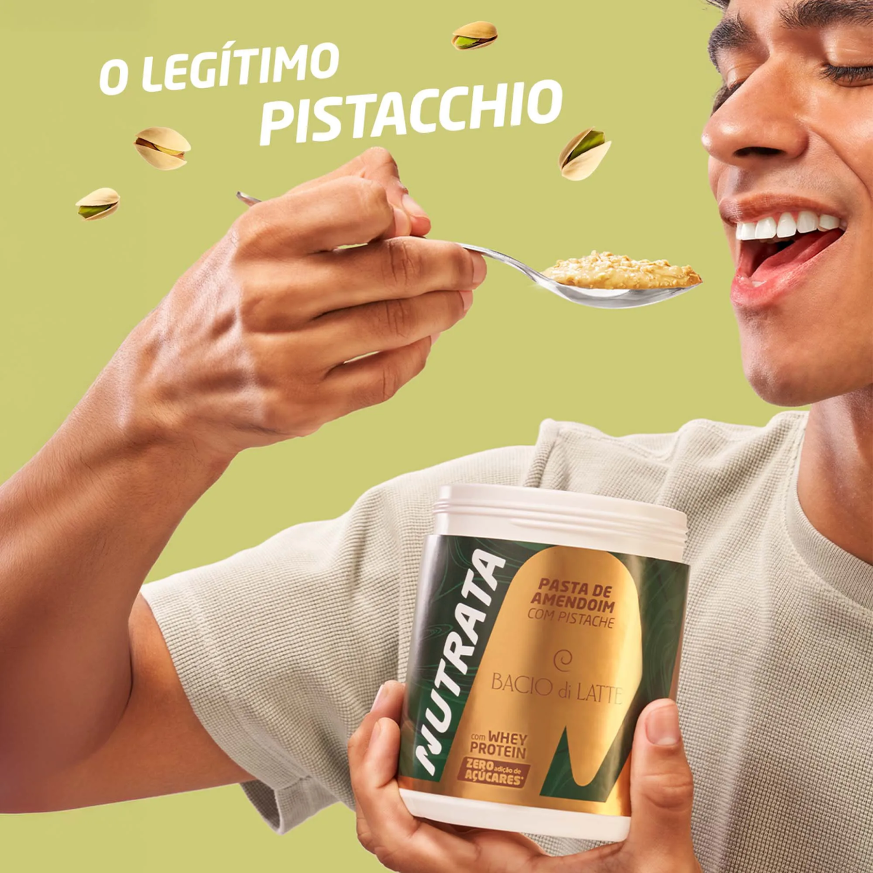 Pasta de Amendoim e Pistache com Whey Protein Nutrata Pote 400g