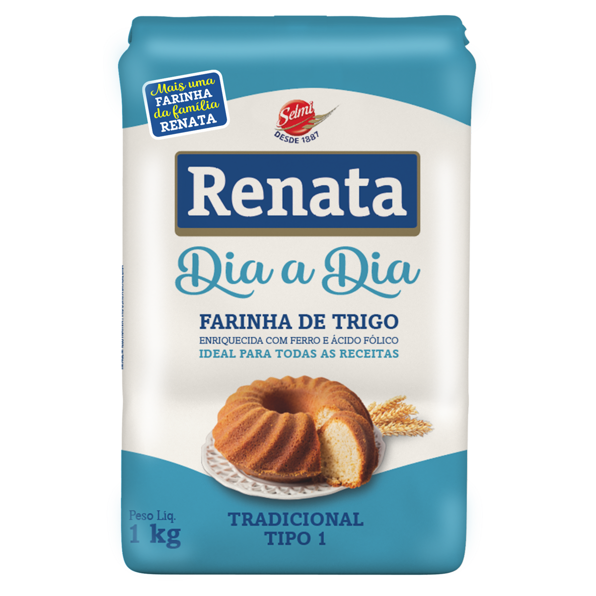 Farinha de Trigo Tipo 1 Tradicional Dia a Dia Renata Pacote 1kg