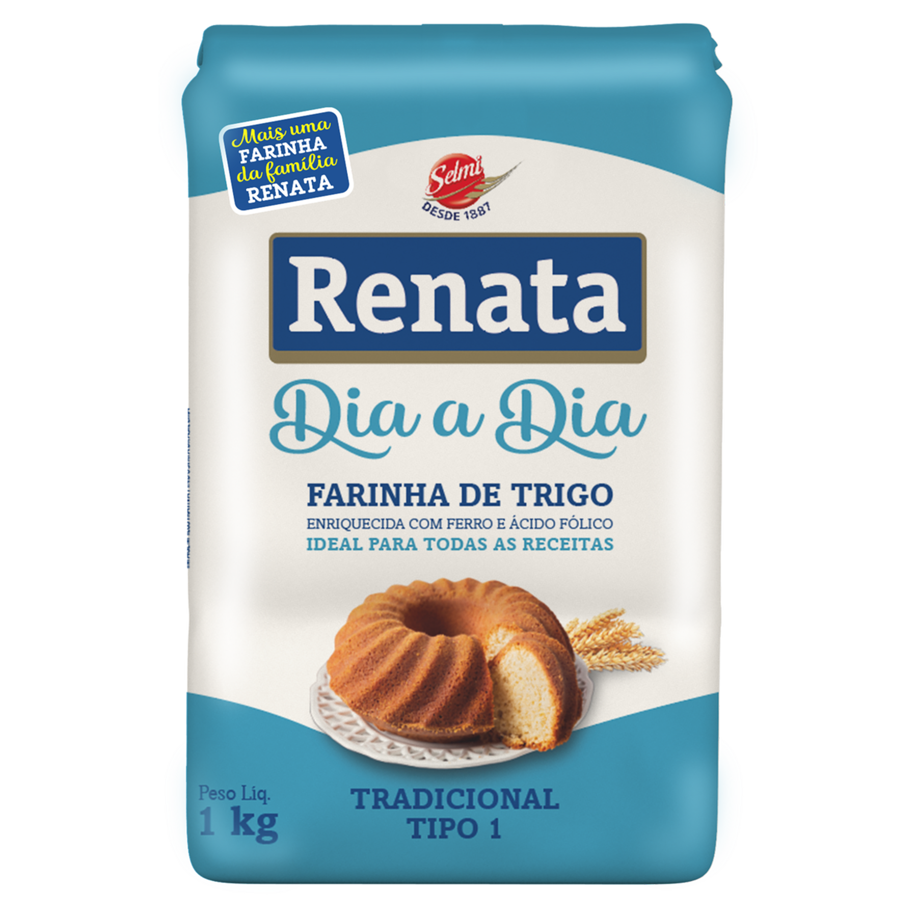Farinha de Trigo Tipo 1 Tradicional Dia a Dia Renata Pacote 1kg