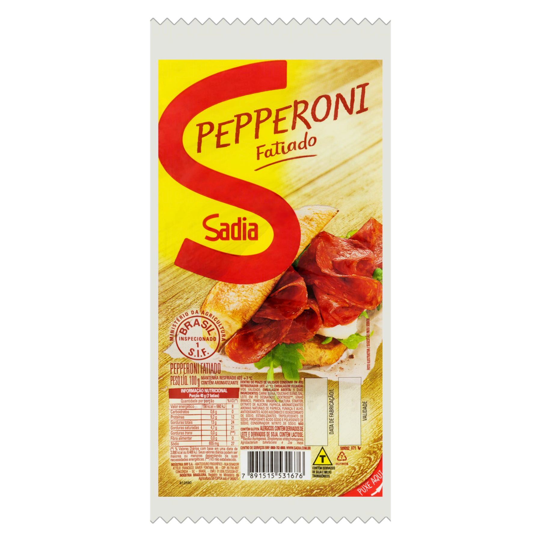 Salame Pepperoni Fatiado Sadia 100g