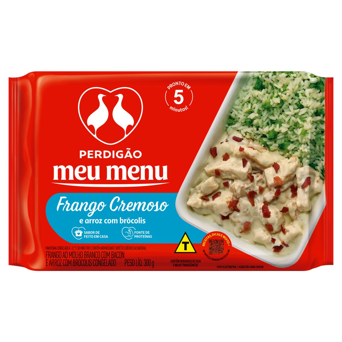 Frango Cremoso com Arroz e Br&oacute;colis Perdig&atilde;o Meu Menu Pacote 300g&nbsp;