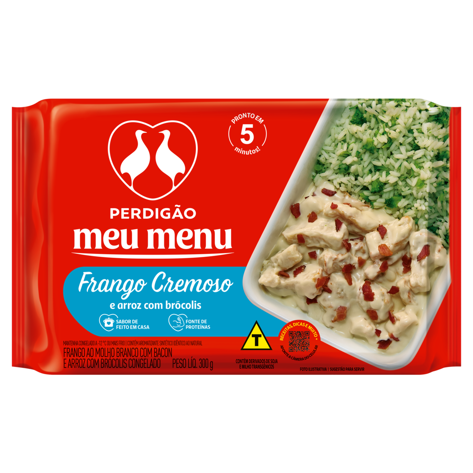Frango Cremoso com Arroz e Br&oacute;colis Perdig&atilde;o Meu Menu Pacote 300g&nbsp;