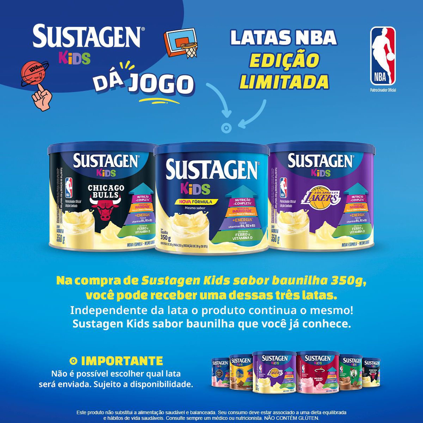 Complemento Alimentar Baunilha Sustagen Kids Lata 380g