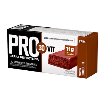 Barrinha de Proteína Pro30Vit Chocolate Trio 66g