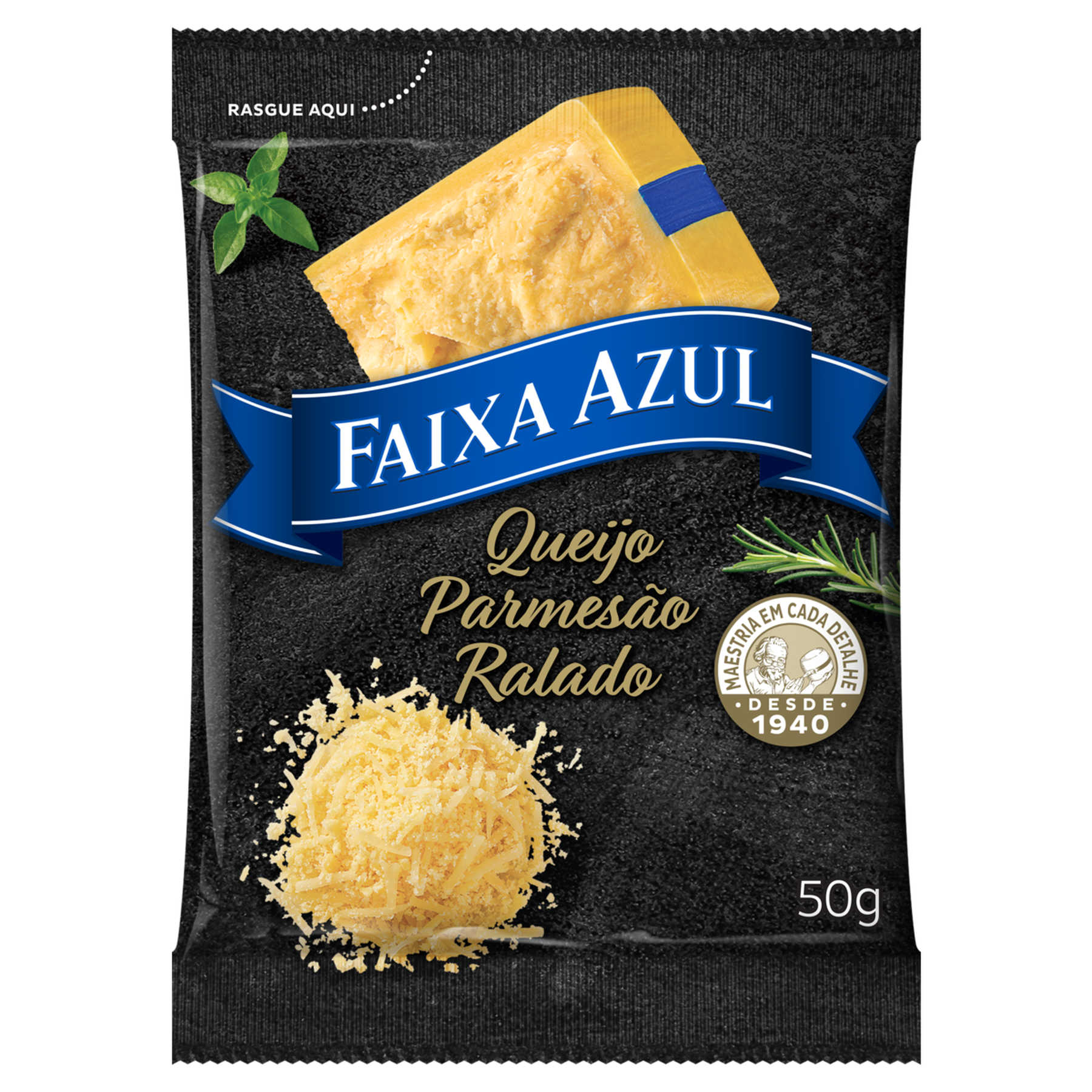 Queijo Parmesão Ralado Faixa Azul Pacote 50g