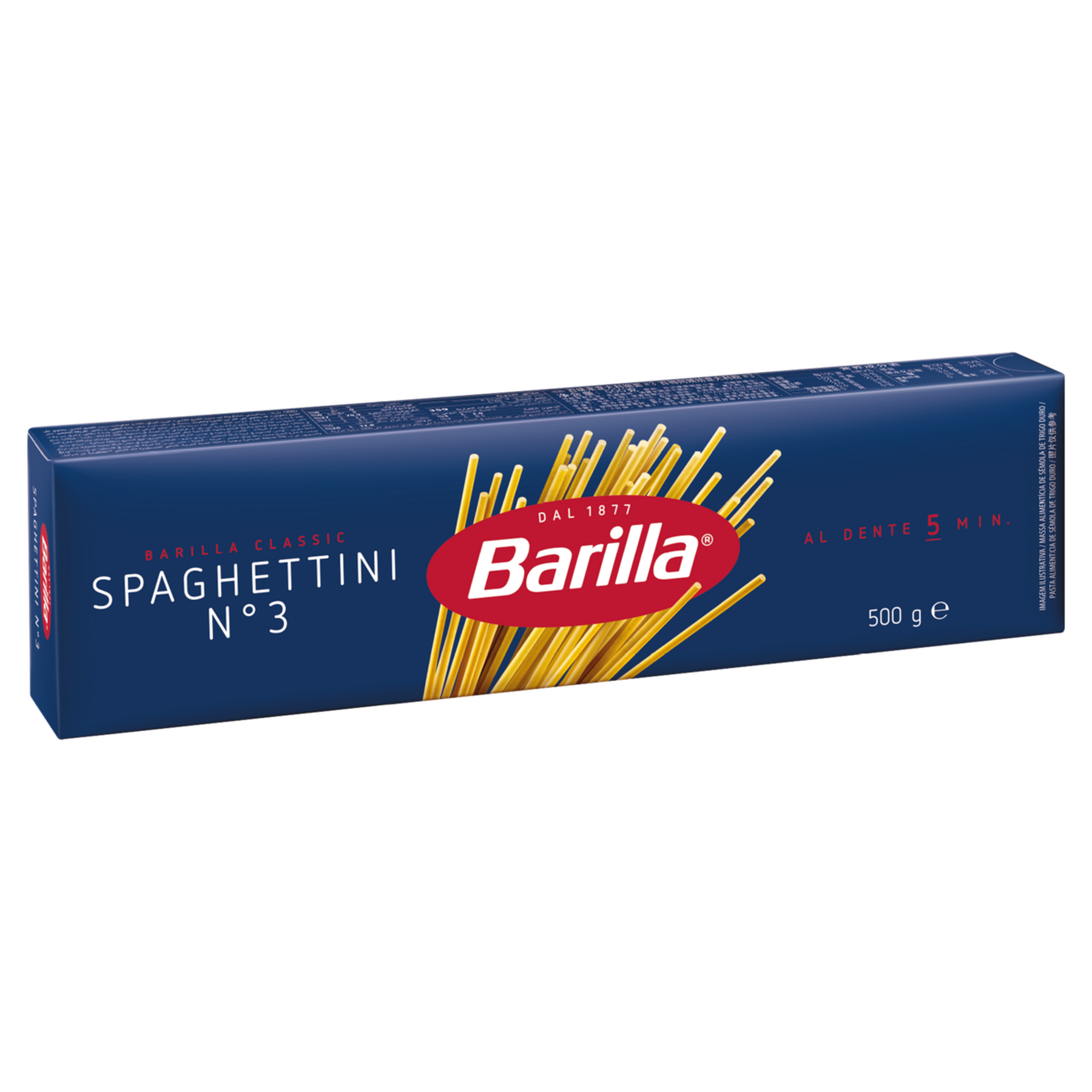 Macarrão de Sêmola de Trigo Duro Spaghettini 3 Barilla Classic Caixa 500g