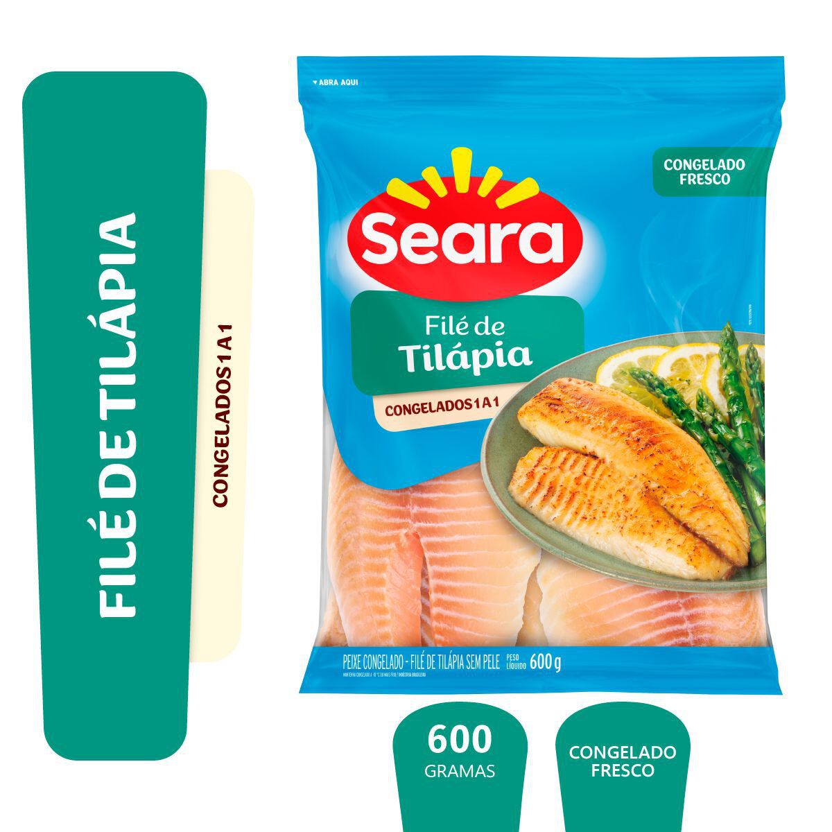 Fil&eacute; de til&aacute;pia Seara Pescados IQF 600g
