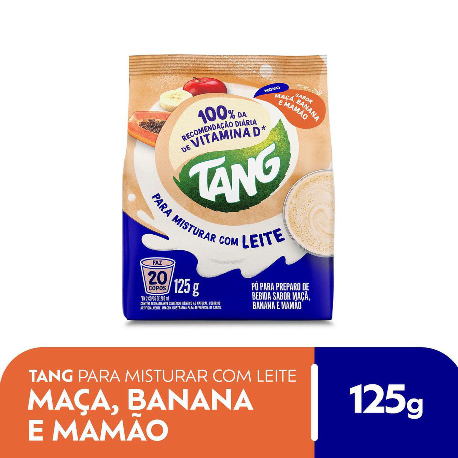 Pó para Preparo de Bebida Maçã, Banana e Mamão Tang Pacote 125g