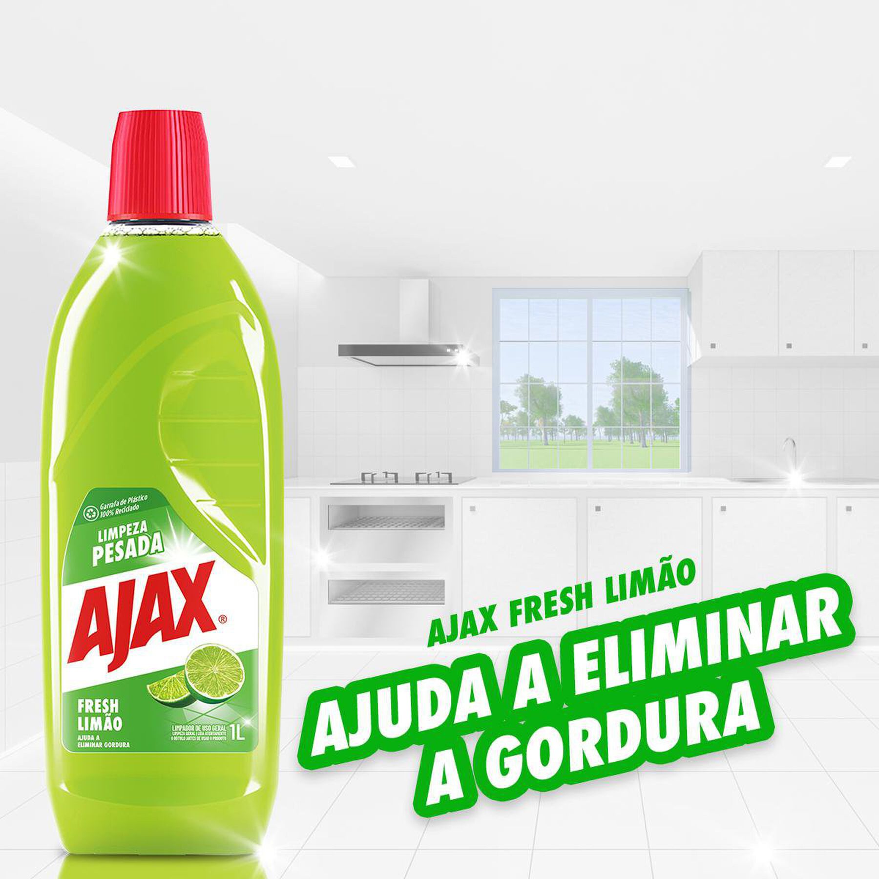 Detergente Multiuso Fresh Lemon Ajax Frasco 1l