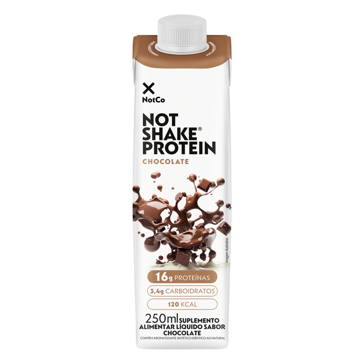 Suplemento Alimentar L&iacute;quido Chocolate Not Shake Protein NotCo 250ml