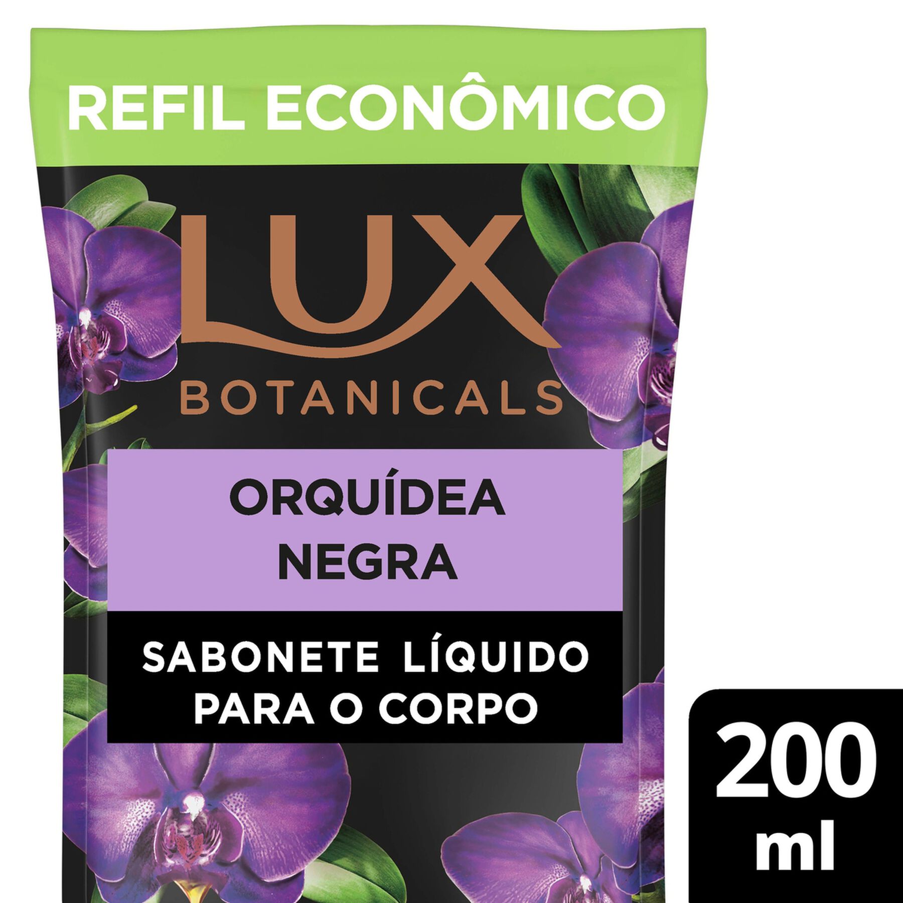 Sabonete L&iacute;quido Orqu&iacute;dea Negra Lux Botanicals Sach&ecirc; 200ml Refil