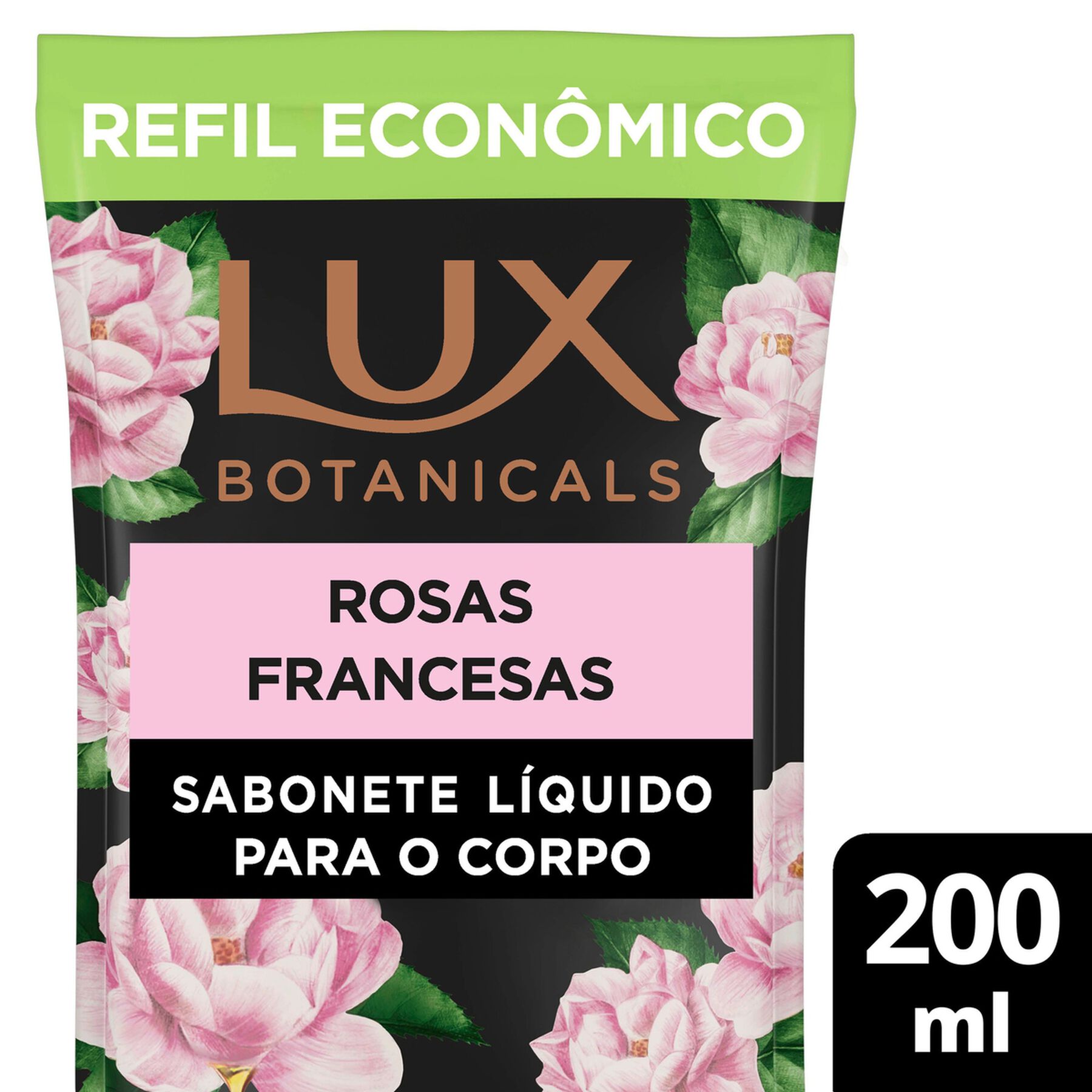 Sabonete L&iacute;quido Rosas Francesas Lux Botanicals Sach&ecirc; 200ml Refil