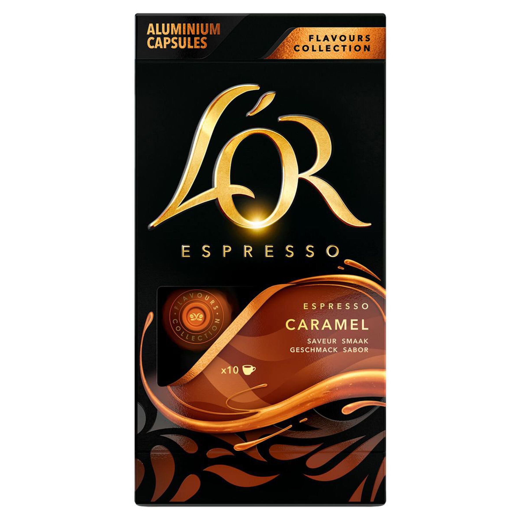 Caf&eacute; em C&aacute;psula Torrado e Mo&iacute;do Espresso Caramelo L'or Flavours Collection Caixa 52g 10 Unidades