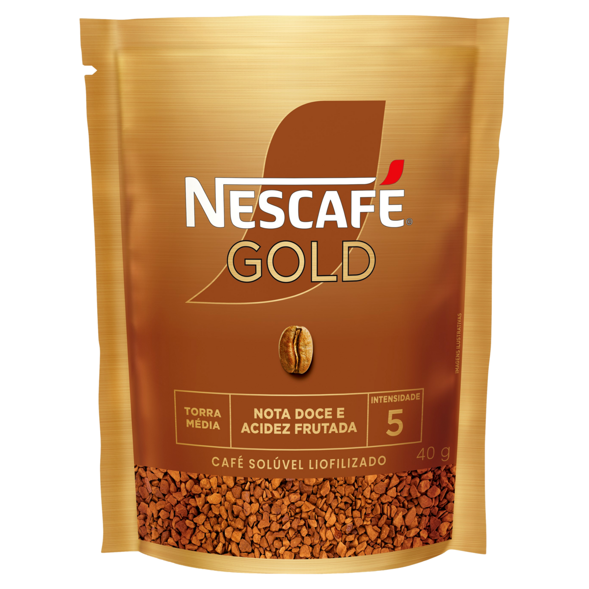 Caf&eacute; Sol&uacute;vel Liofilizado Intensidade 5 Nescaf&eacute; Gold Sach&ecirc; 40g