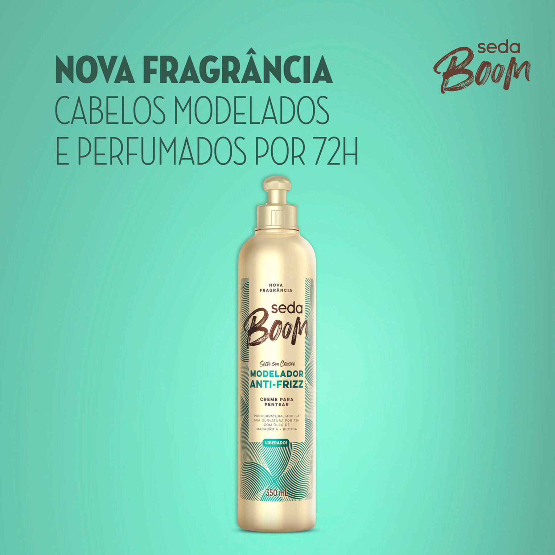 Creme para Pentear Modelador Antifrizz Seda Boom Frasco 350ml