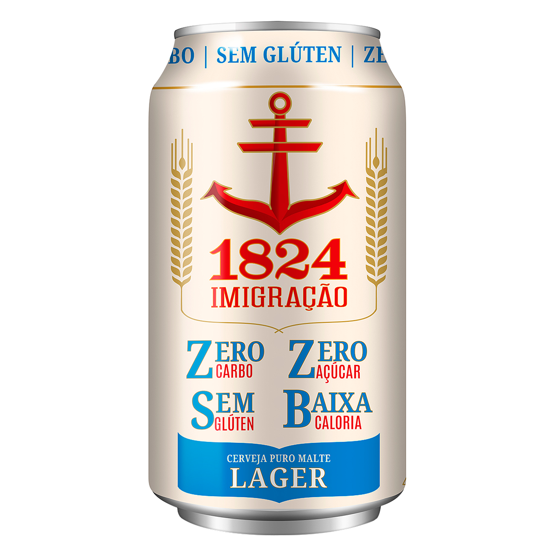 Cerveja Puro Malte Lager Zero Imigra&ccedil;&atilde;o 1824 Lata 350ml