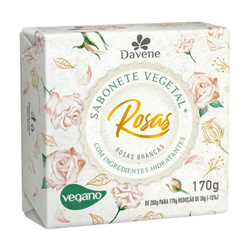 Sabonete Vegetal Rosas Brancas Davene 170g