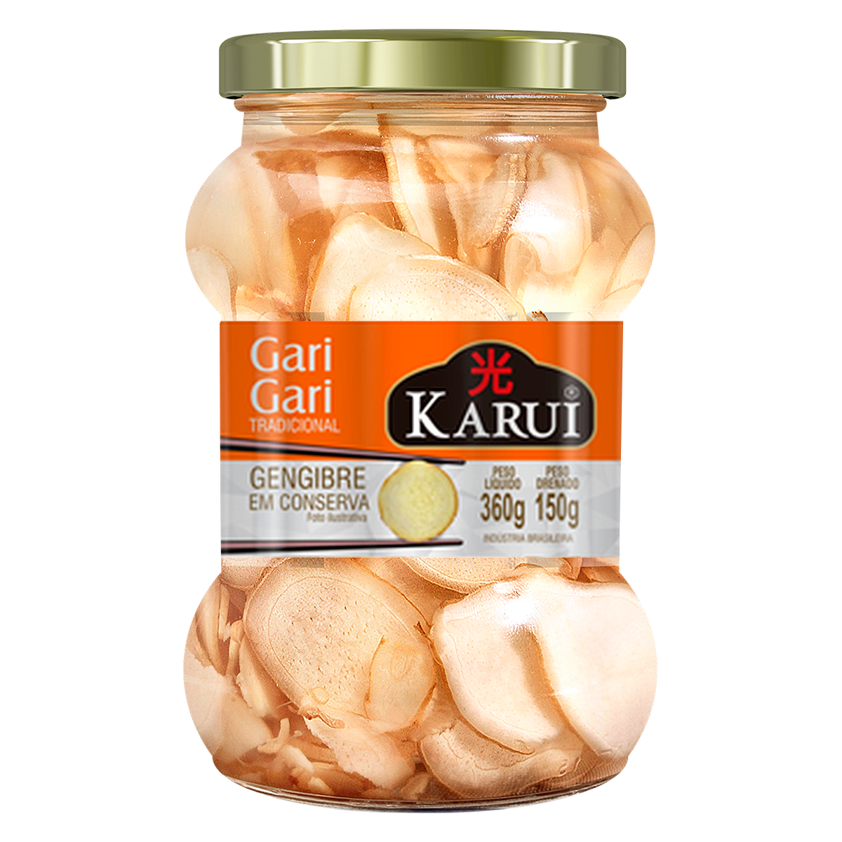 Gengibre Fatiado Tradicional Gari Gari Karui Vidro 150g