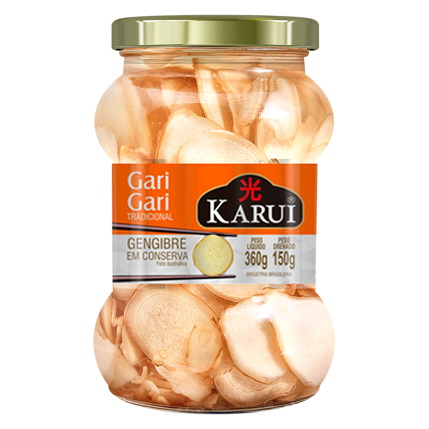 Gengibre Fatiado Tradicional Gari Gari Karui Vidro 150g
