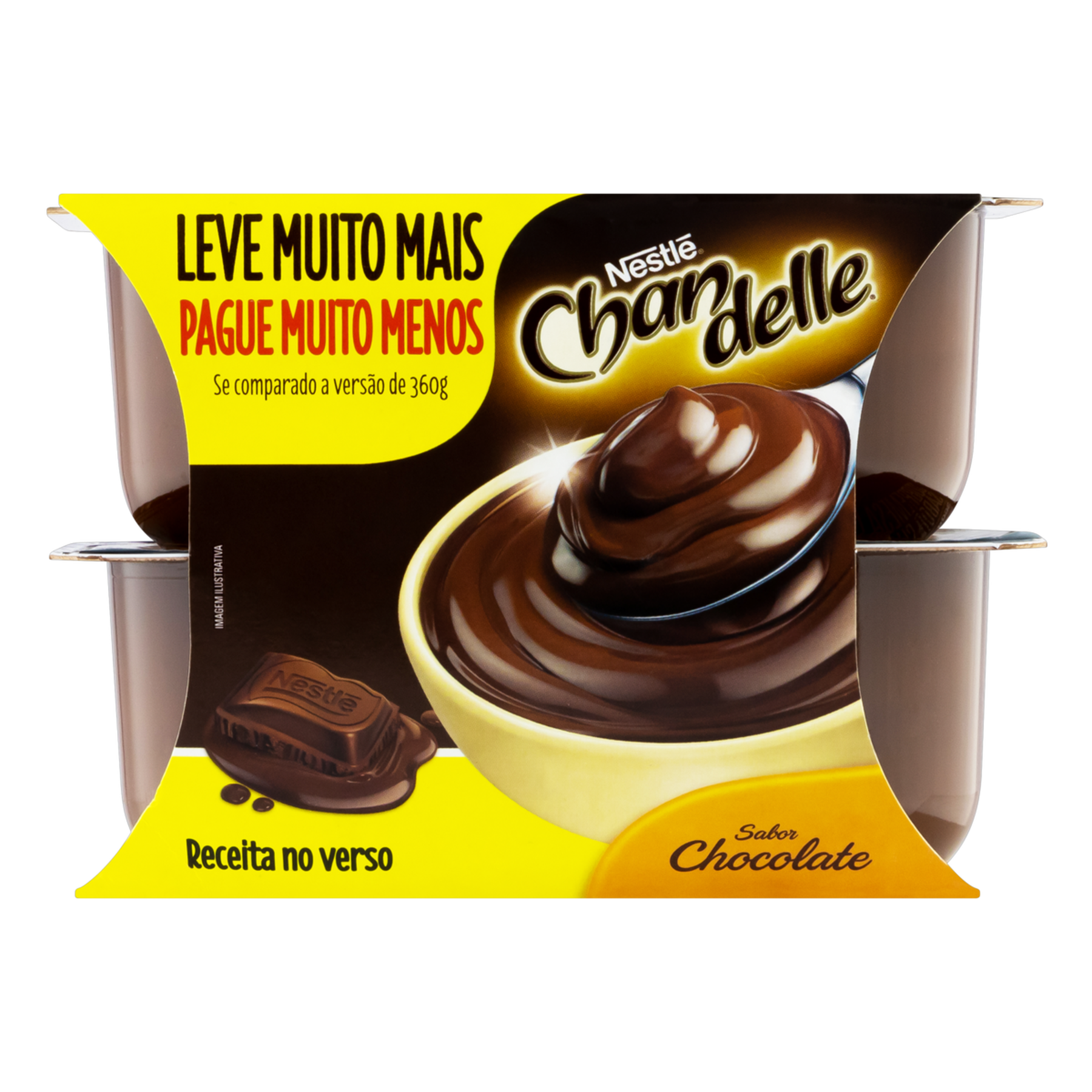 Pack Sobremesa L&aacute;ctea Chocolate Nestl&eacute; Chandelle Bandeja 720g 8 Unidades Leve Mais Pague Menos&nbsp;