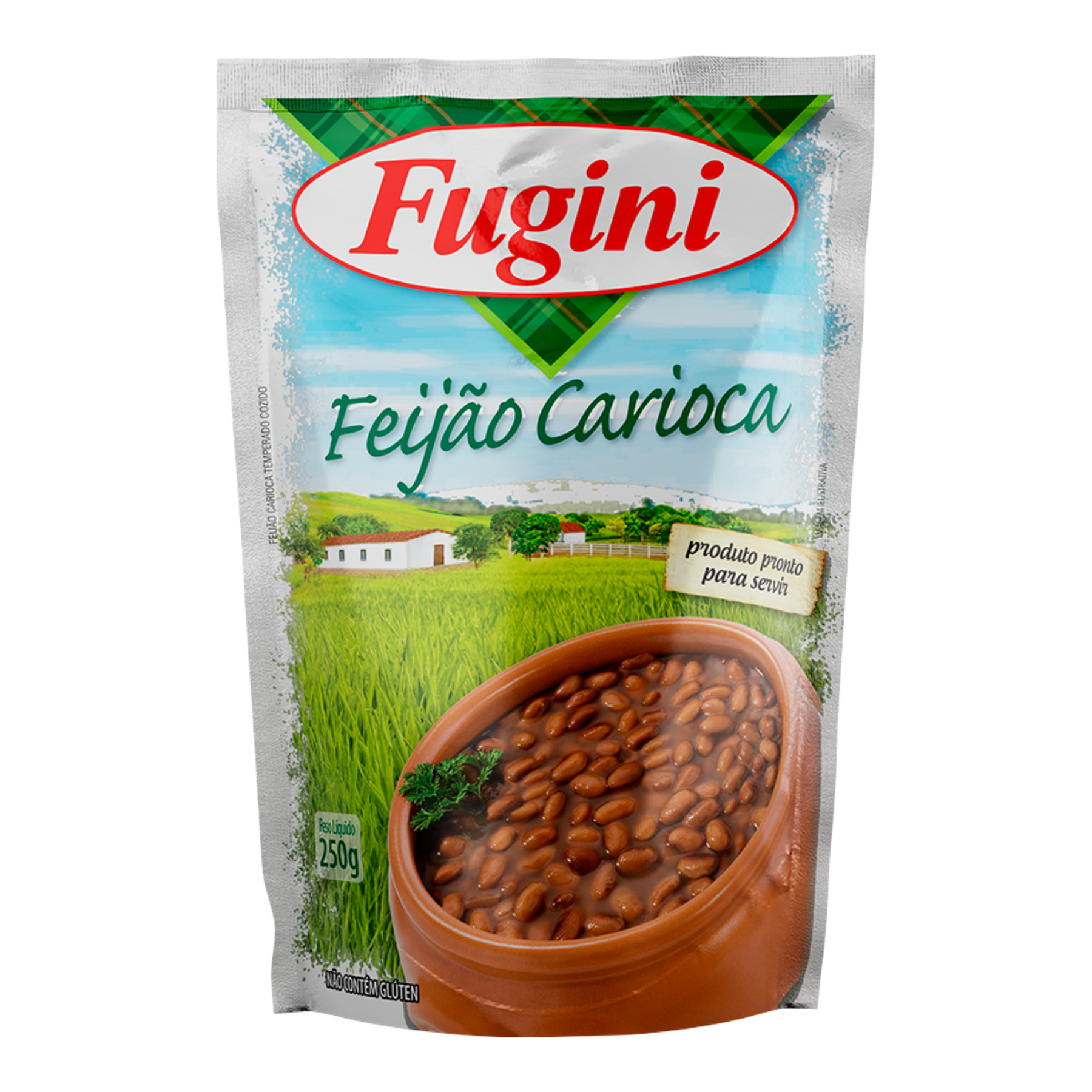 Feij&atilde;o Carioca Cozido Temperado Fugini Sach&ecirc; 250g