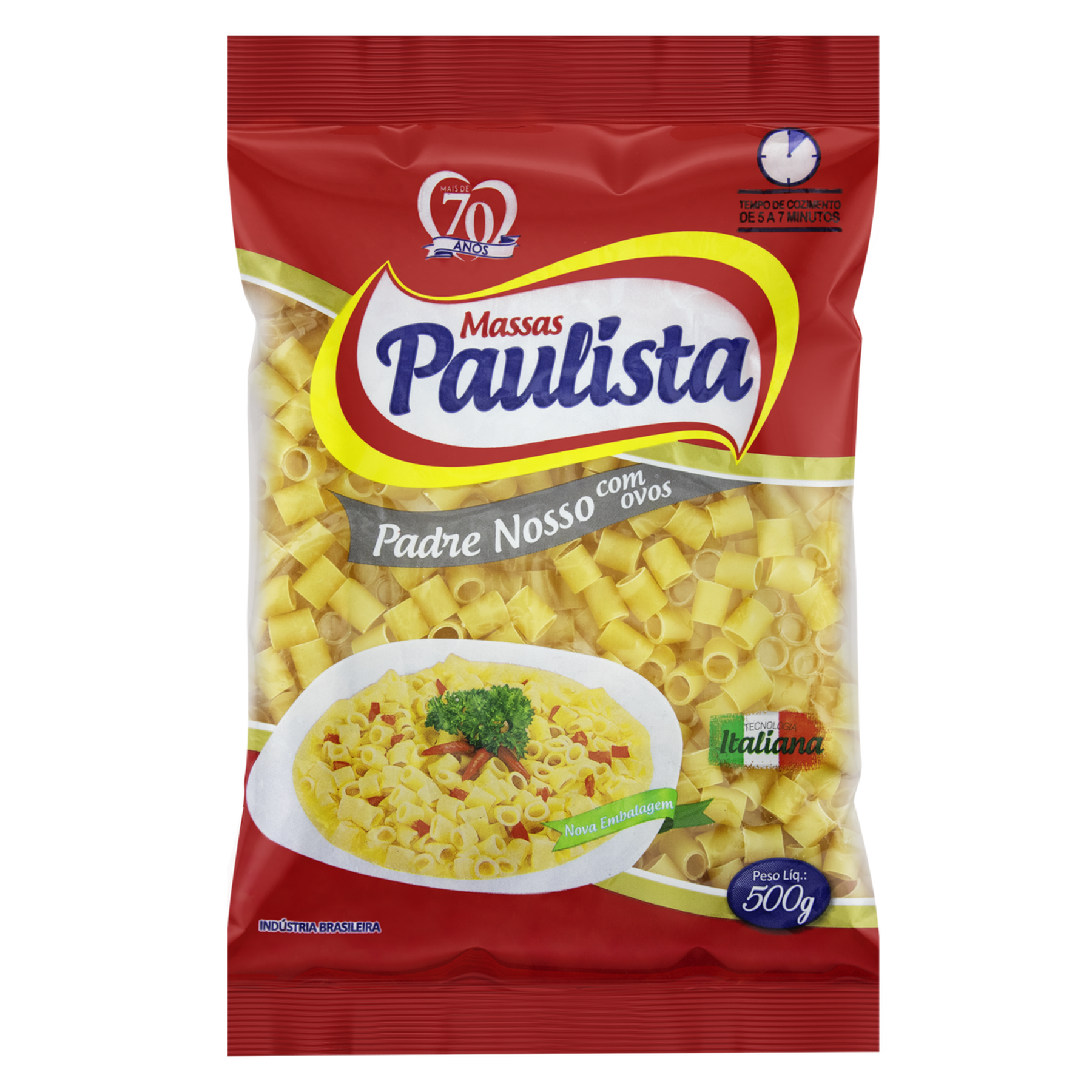 Macarr&atilde;o com Ovos Pai Nosso Massas Paulista Pacote 500g&nbsp;