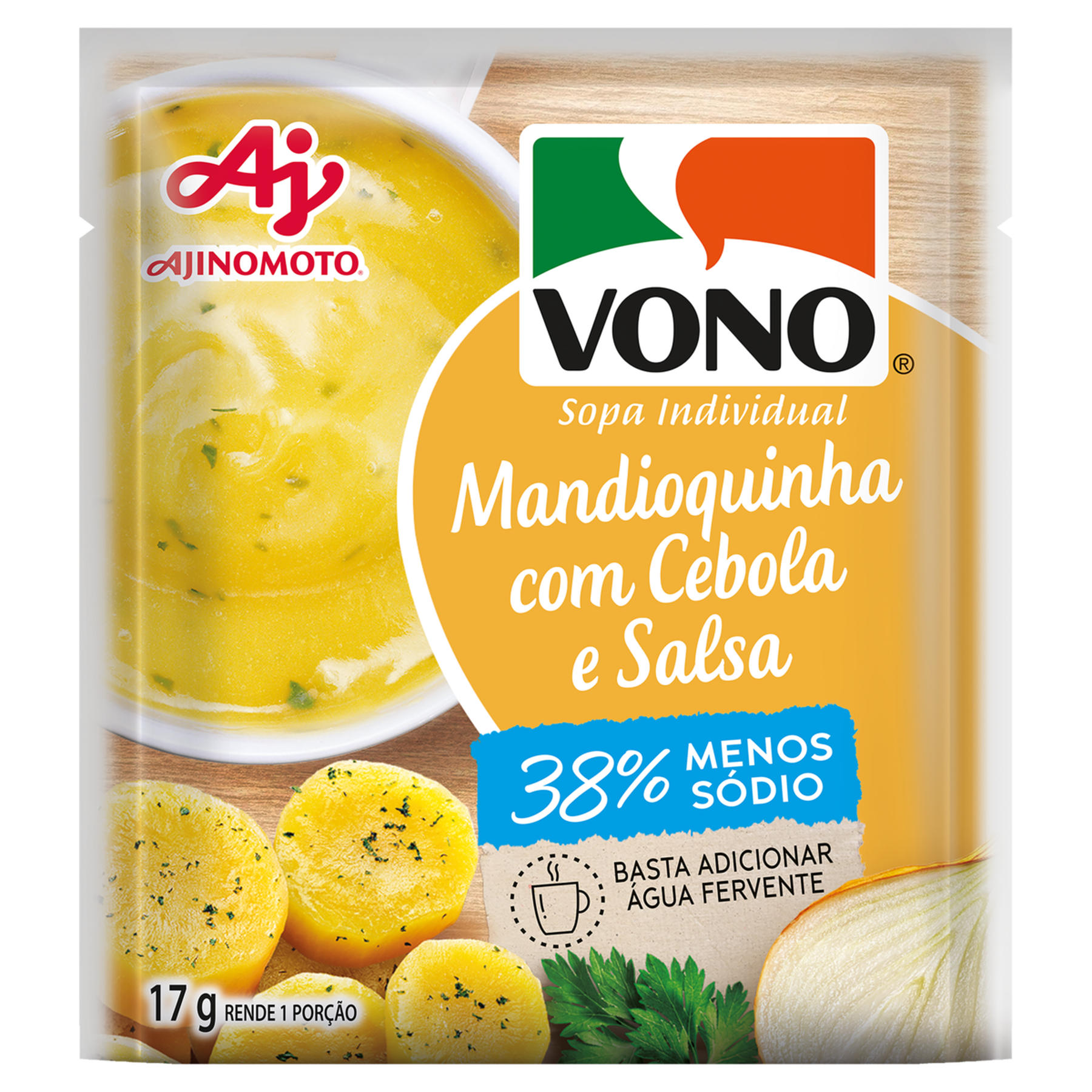 Sopa Individual Mandioquinha com Cebola e Salsa Menos S&oacute;dio Vono Pacote 17g