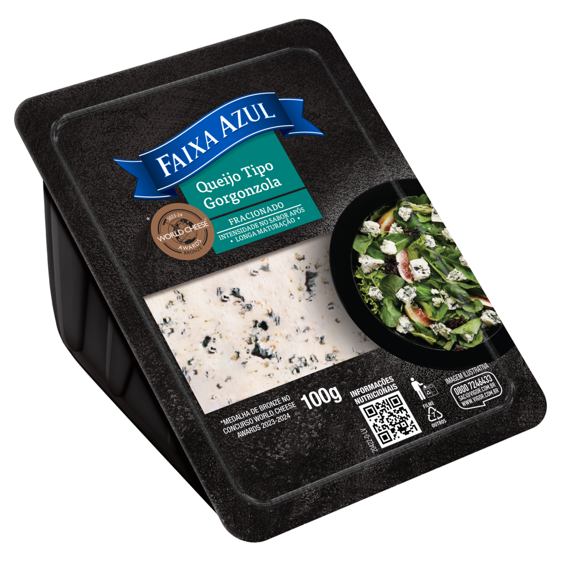 Queijo Gorgonzola Fracionado Faixa Azul 100g