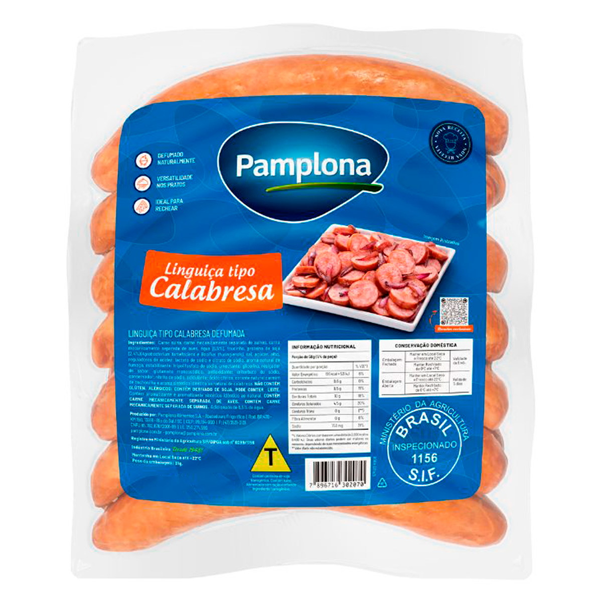 Lingui&ccedil;a Calabresa Pamplona aprox. 840g
