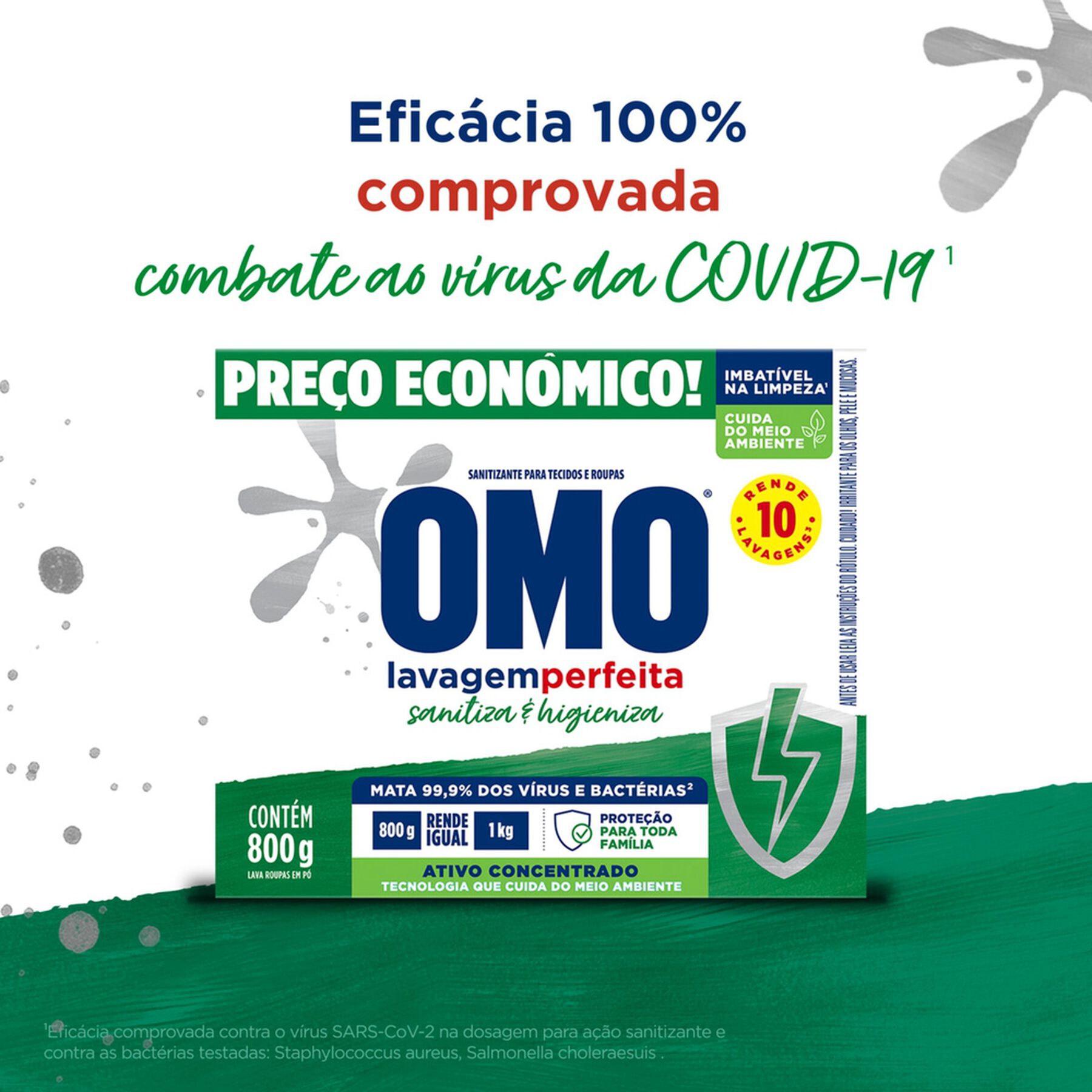 Sabão em Pó Lavagem Perfeita Sanitiza e Higieniza Omo Caixa 2,2kg - Embalagem Tamanho Família