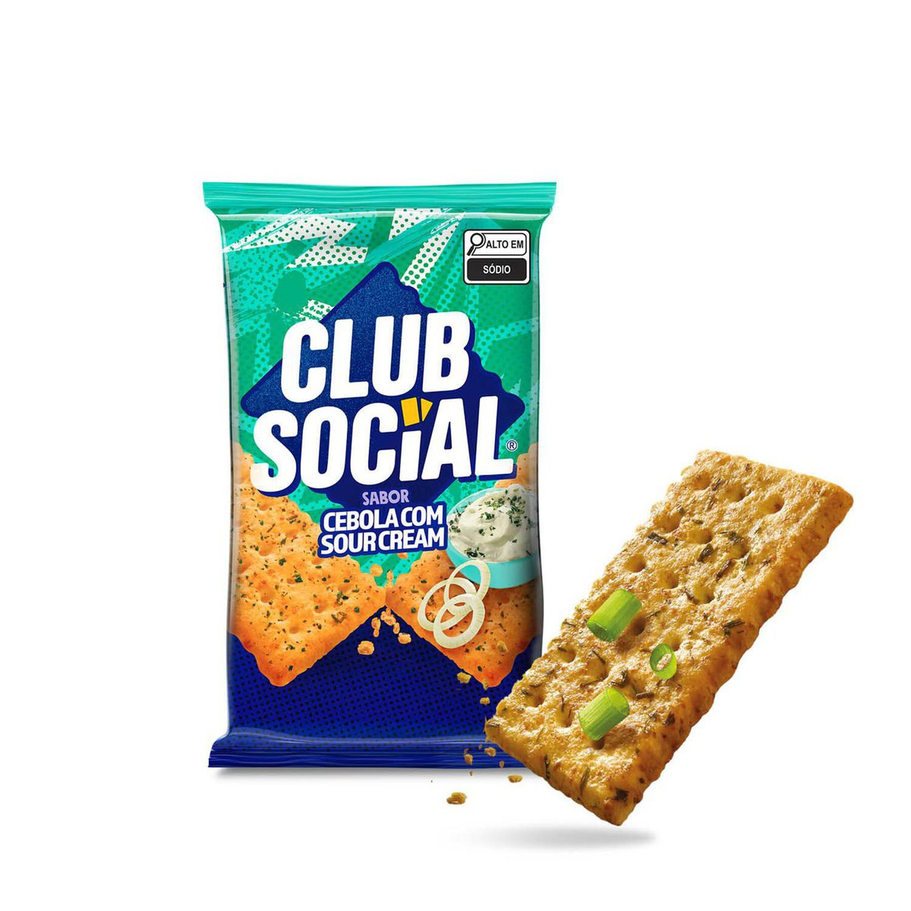 Biscoito Cebola com Sour Cream Club Social Pacote 141g C/6 Unidades