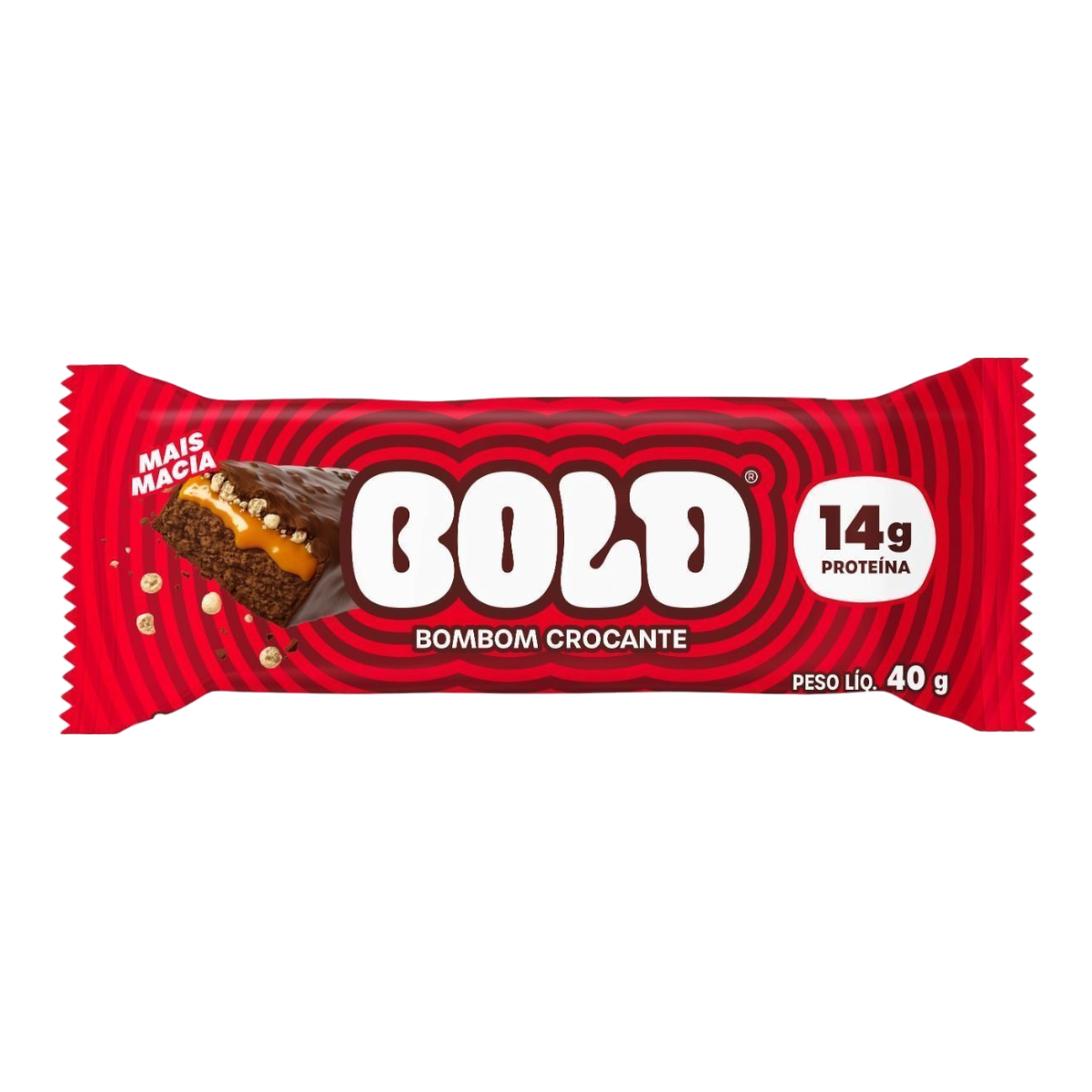 Barra Prote&iacute;na Bombom Crocante Bold Pacote 40g