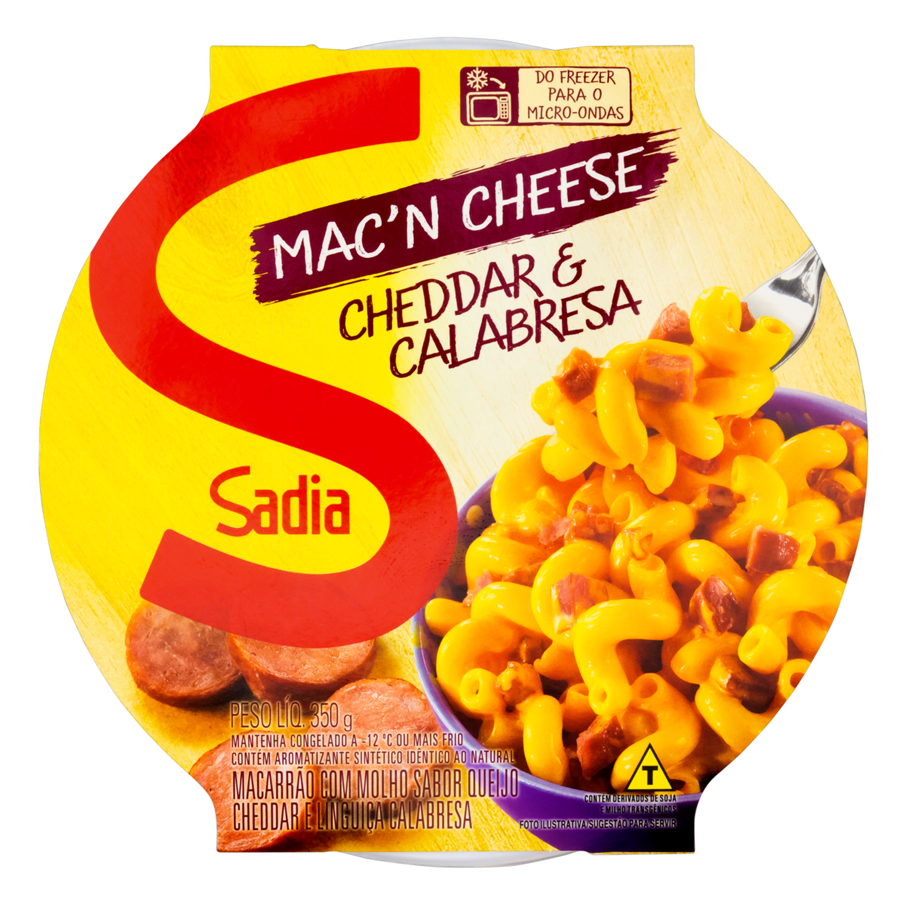 Mac'n Cheese Cheddar e Calabresa Sadia Pote 350g
