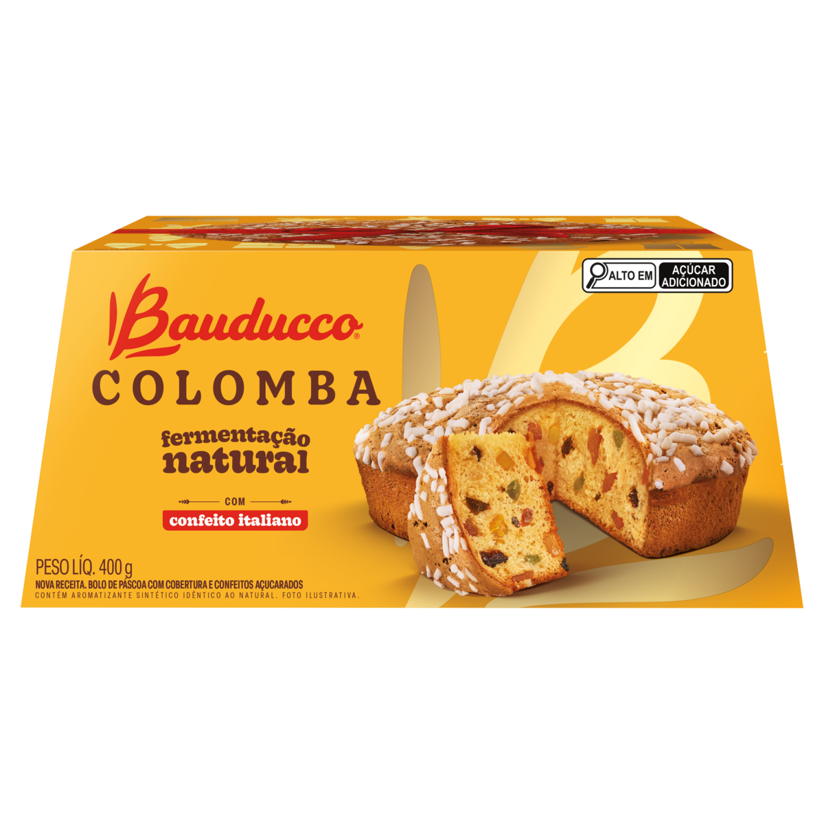 Colomba Frutas Cobertura e Confeitos A&ccedil;ucarados Bauducco Caixa 400g