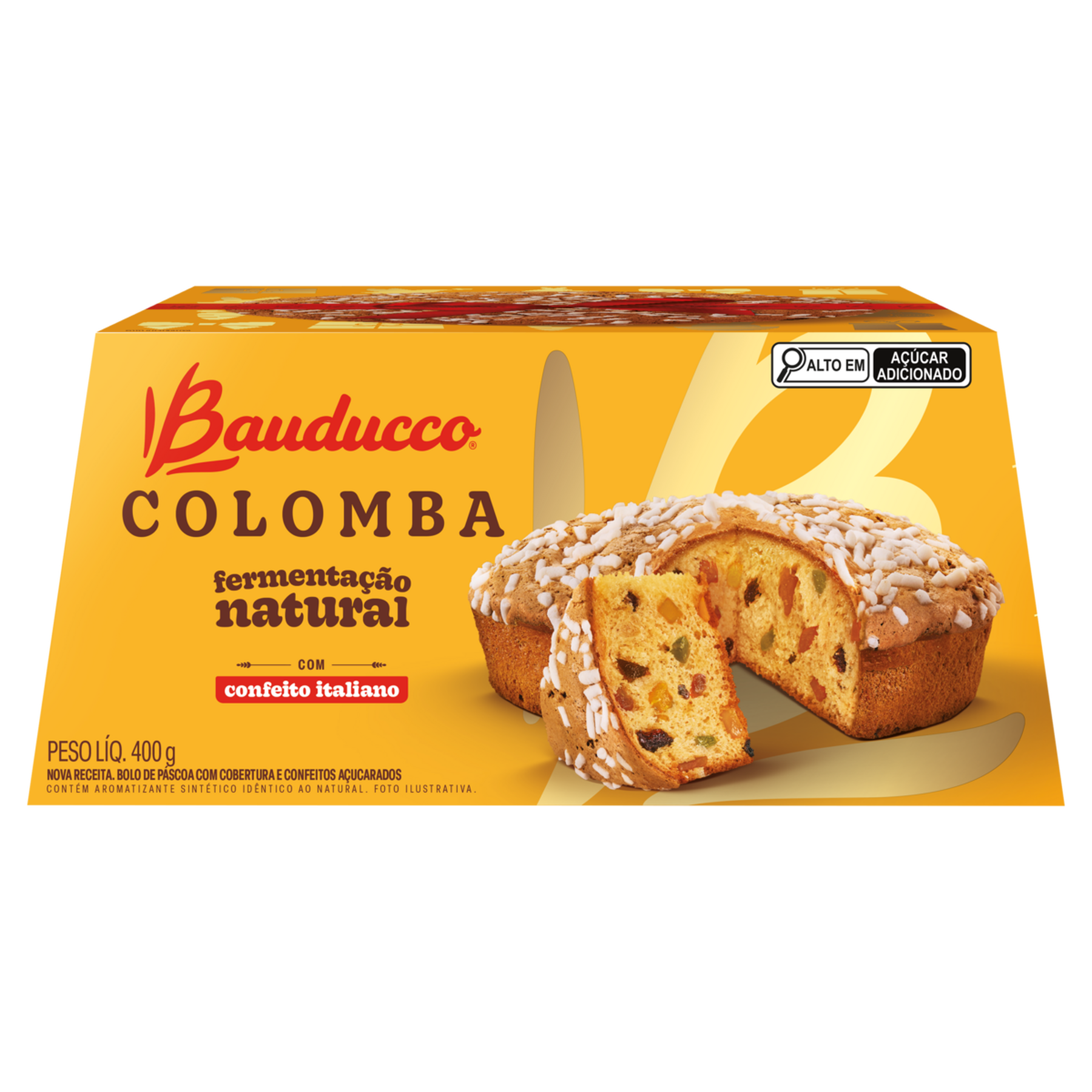 Colomba Frutas Cobertura e Confeitos A&ccedil;ucarados Bauducco Caixa 400g
