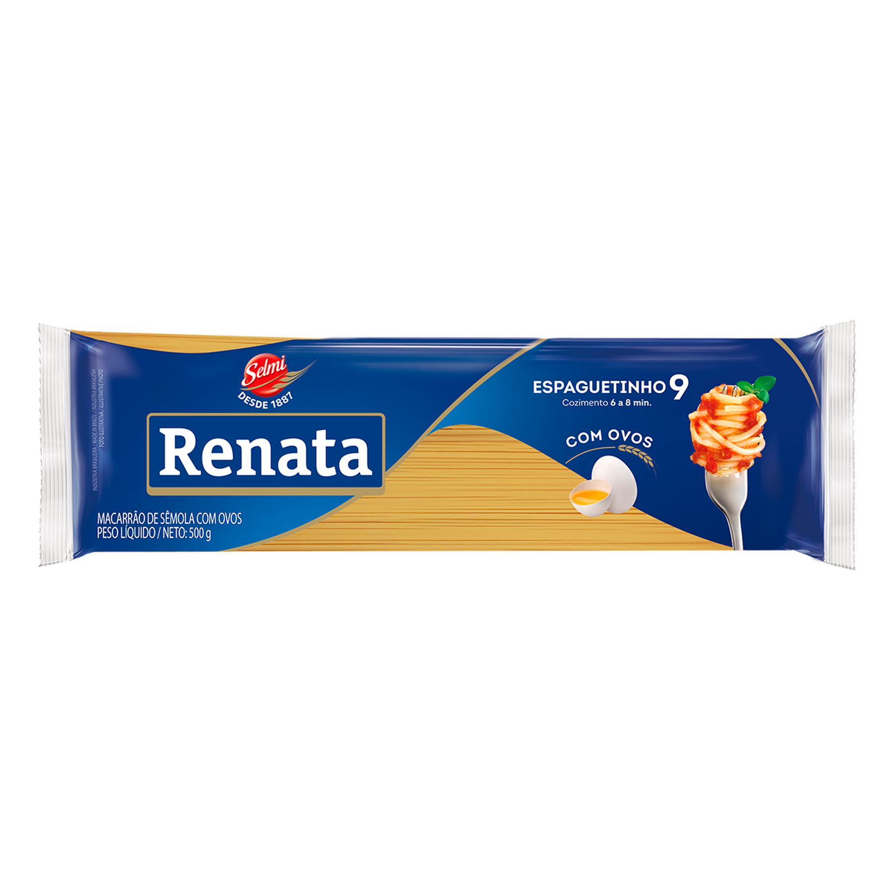 Macarr&atilde;o de S&ecirc;mola com Ovos Espaguetinho 9 Renata Pacote 500g