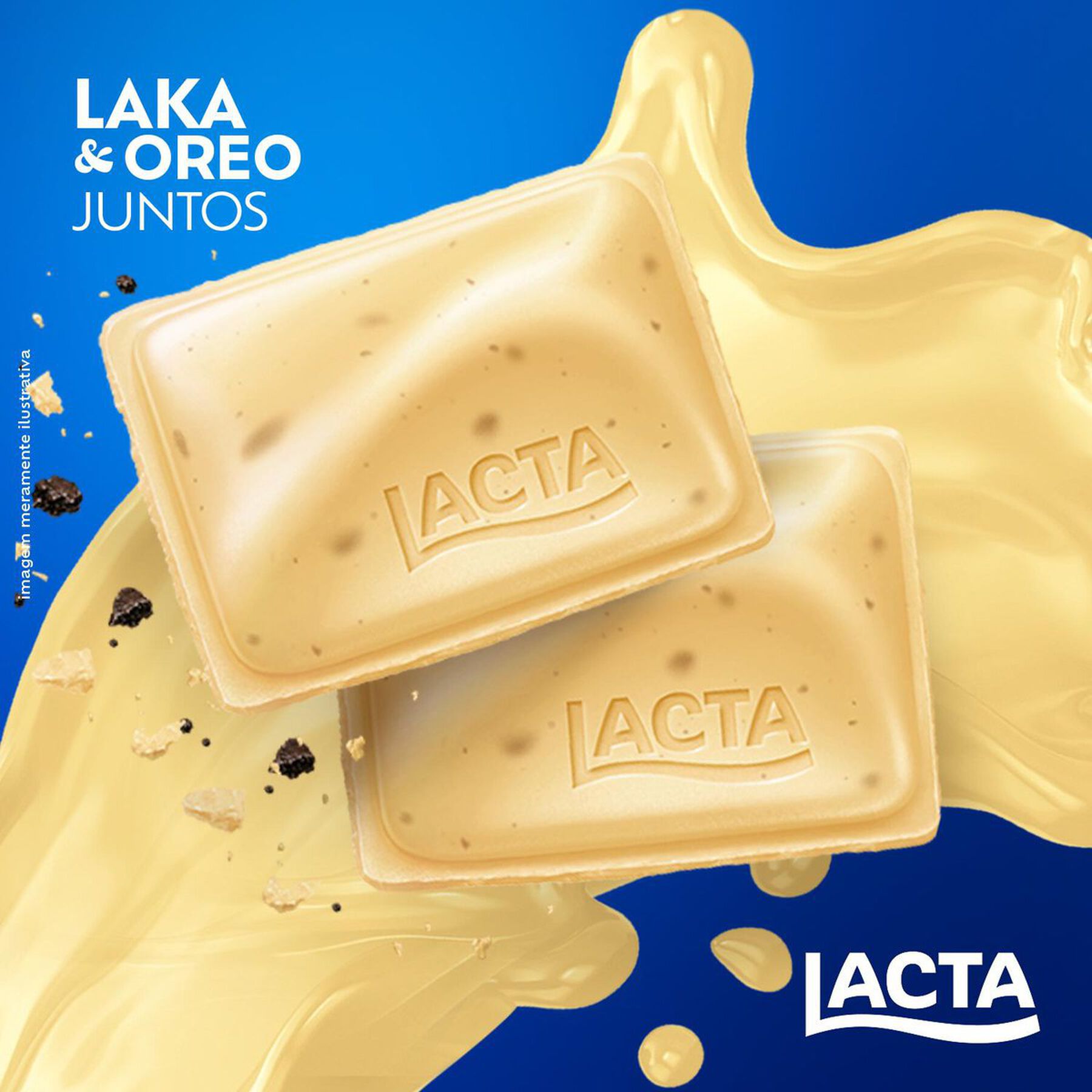Barra de Chocolate Branco com Biscoito Oreo Laka Lacta Pacote 145g - Embalagem Tamanho Fam&iacute;lia